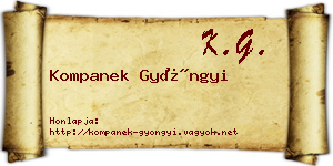 Kompanek Gyöngyi névjegykártya