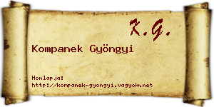 Kompanek Gyöngyi névjegykártya
